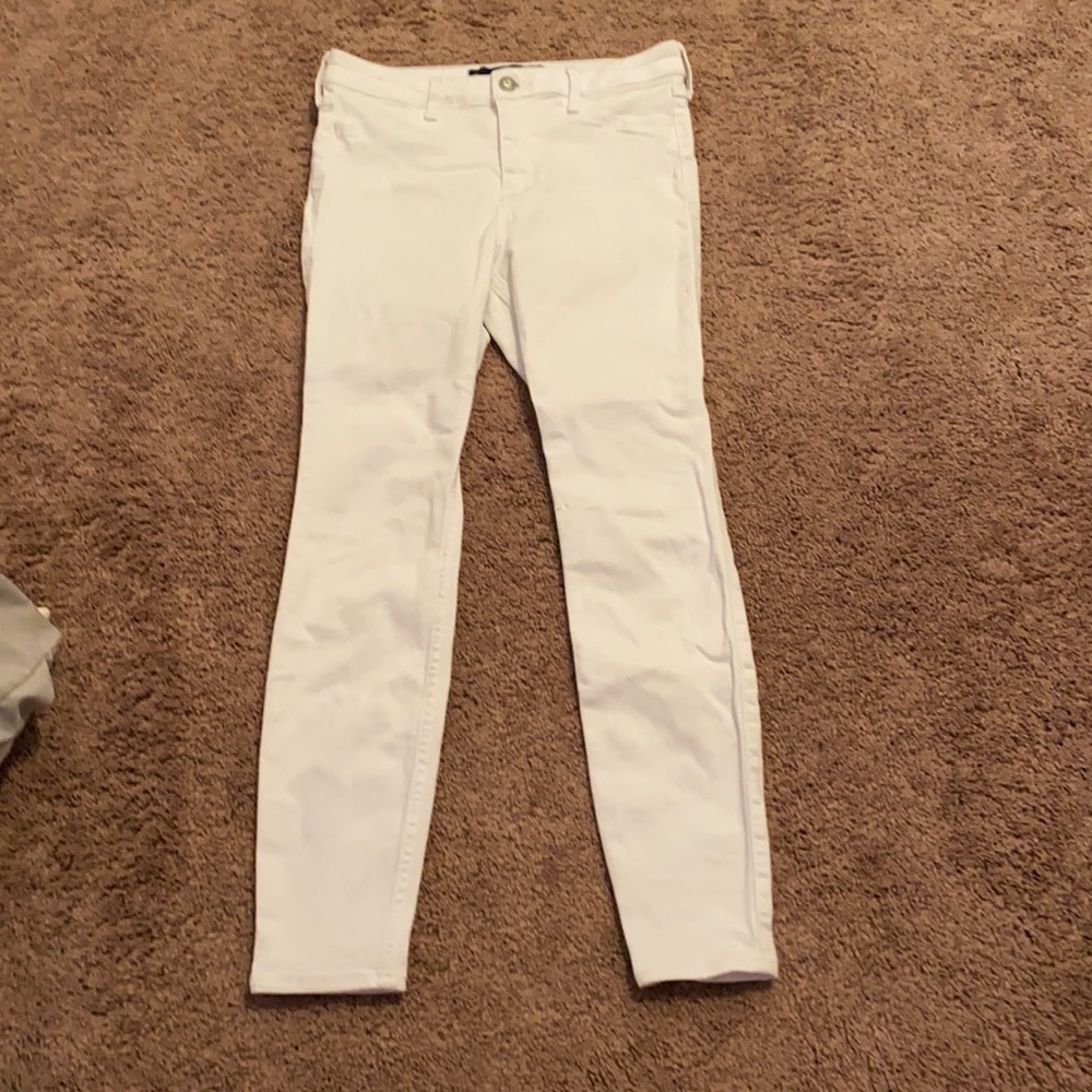 Hollister white skinny jeans